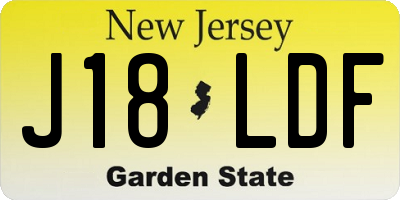 NJ license plate J18LDF