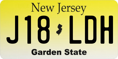 NJ license plate J18LDH
