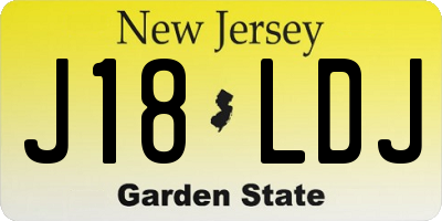 NJ license plate J18LDJ