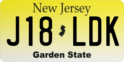 NJ license plate J18LDK