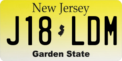 NJ license plate J18LDM