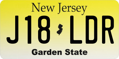 NJ license plate J18LDR