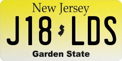 NJ license plate J18LDS
