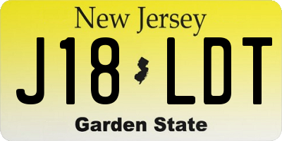 NJ license plate J18LDT