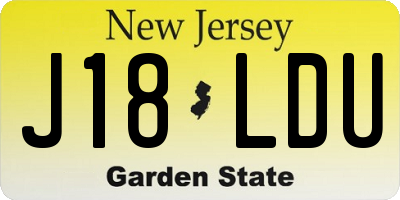 NJ license plate J18LDU