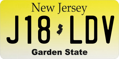 NJ license plate J18LDV
