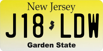 NJ license plate J18LDW