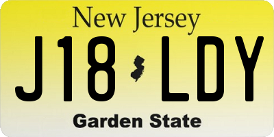 NJ license plate J18LDY