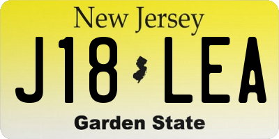 NJ license plate J18LEA