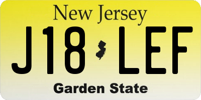 NJ license plate J18LEF
