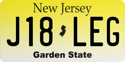NJ license plate J18LEG