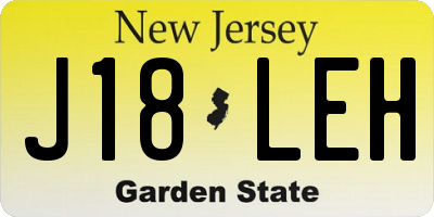 NJ license plate J18LEH