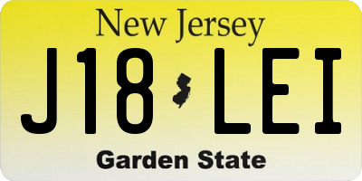 NJ license plate J18LEI