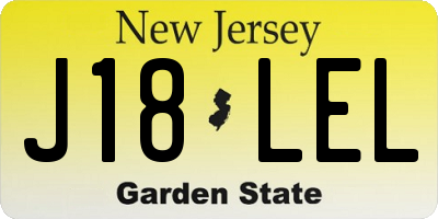 NJ license plate J18LEL