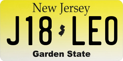 NJ license plate J18LEO