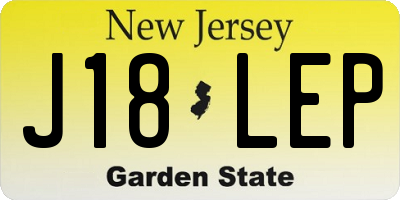 NJ license plate J18LEP