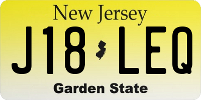 NJ license plate J18LEQ