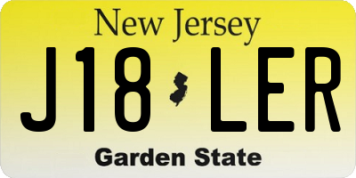 NJ license plate J18LER