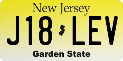NJ license plate J18LEV