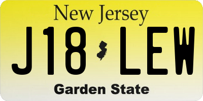 NJ license plate J18LEW