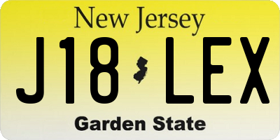 NJ license plate J18LEX
