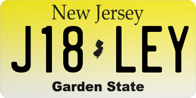 NJ license plate J18LEY