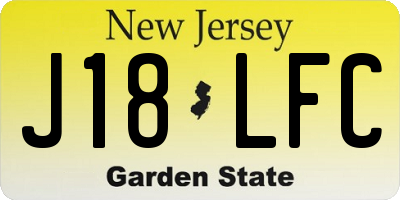 NJ license plate J18LFC