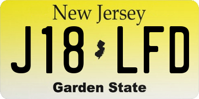 NJ license plate J18LFD