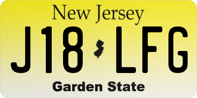 NJ license plate J18LFG