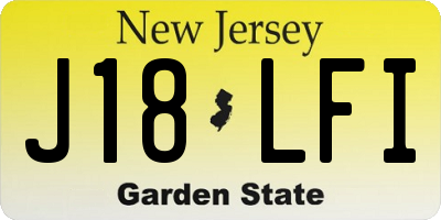 NJ license plate J18LFI