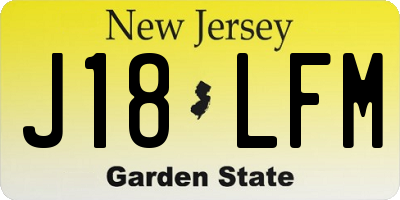 NJ license plate J18LFM
