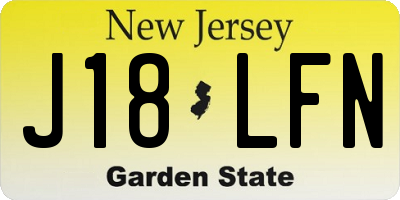 NJ license plate J18LFN
