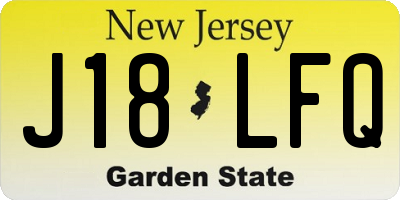 NJ license plate J18LFQ