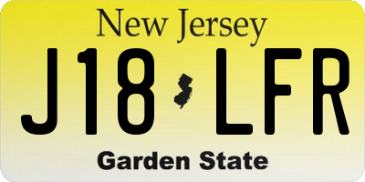 NJ license plate J18LFR
