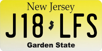 NJ license plate J18LFS
