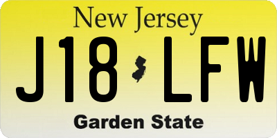 NJ license plate J18LFW