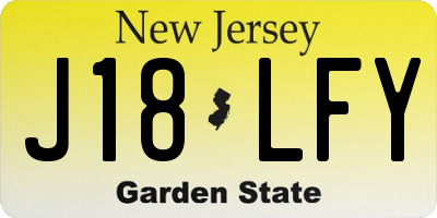 NJ license plate J18LFY