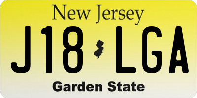 NJ license plate J18LGA