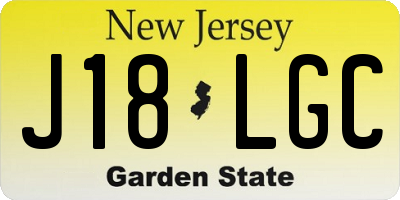 NJ license plate J18LGC