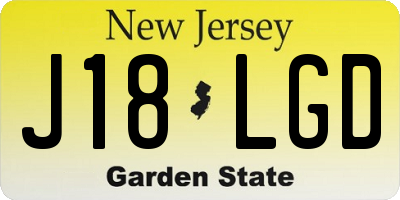 NJ license plate J18LGD