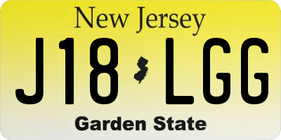 NJ license plate J18LGG