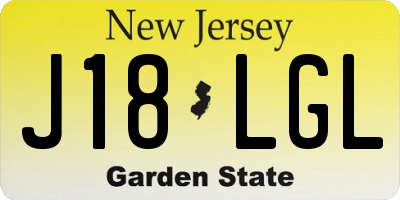 NJ license plate J18LGL