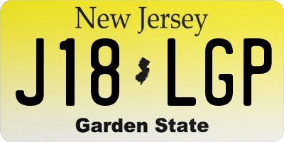 NJ license plate J18LGP