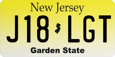NJ license plate J18LGT