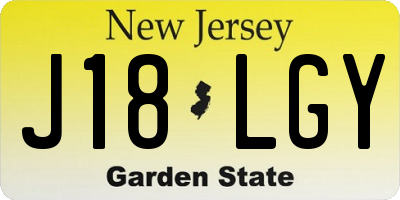 NJ license plate J18LGY