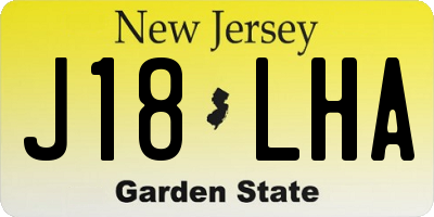 NJ license plate J18LHA