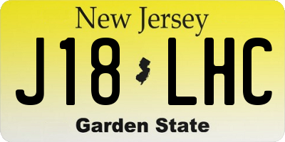NJ license plate J18LHC