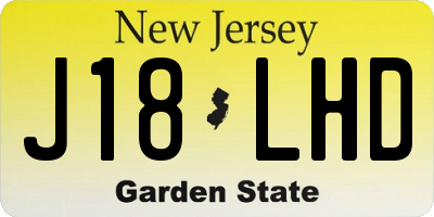 NJ license plate J18LHD