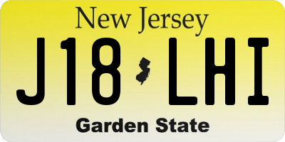 NJ license plate J18LHI