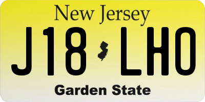 NJ license plate J18LHO